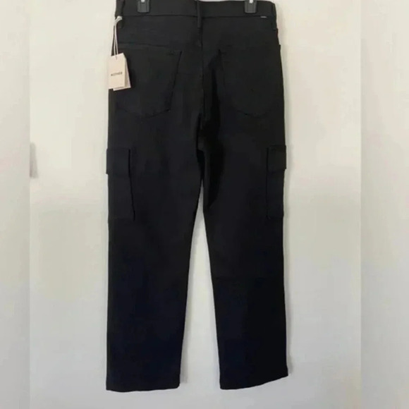 NWT MOTHER The Straight Up Rambler Cargo Skimp Jeans in Pitch Black Size 32 - Picture 14 of 16